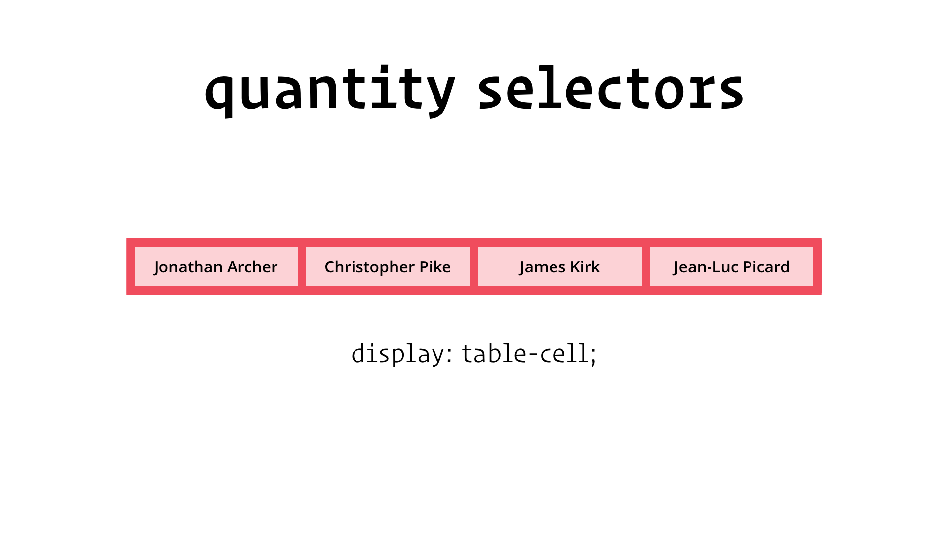slide: quantity selectors display: table-cell;
